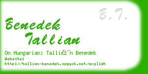 benedek tallian business card